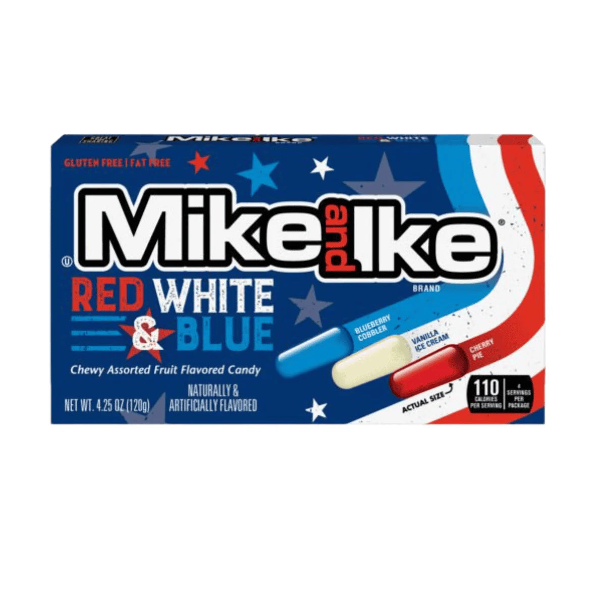 Mike & Ike Red, White & Blue 120g