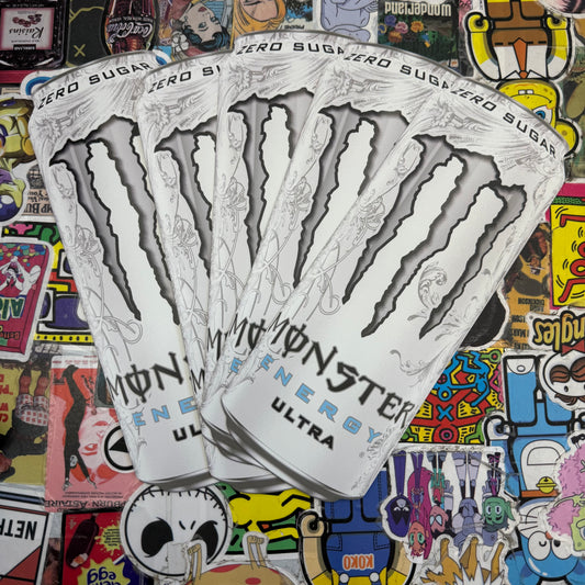GRATIS MONSTER WHITE STICKER BIJ BESTELLEN VAN 4 MONSTER BLIKKEN [1x PER KLANT]