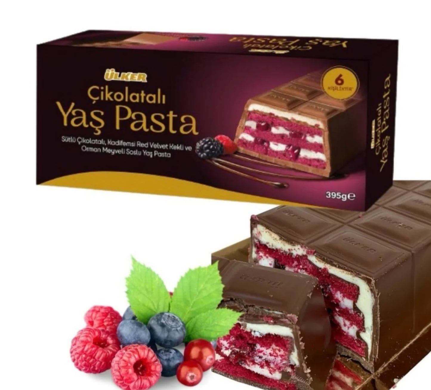 Ülker Chocolade Red Velvet Taart met Wildberries – 395g