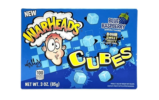 Warheads Blue Raspberry Sour Cubes 85g