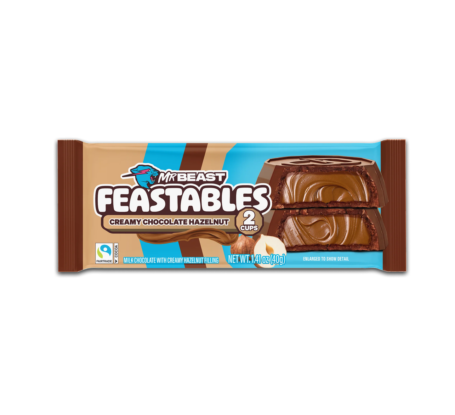 Feastables Creamy Chocolate Hazelnut Butter Cups 40g