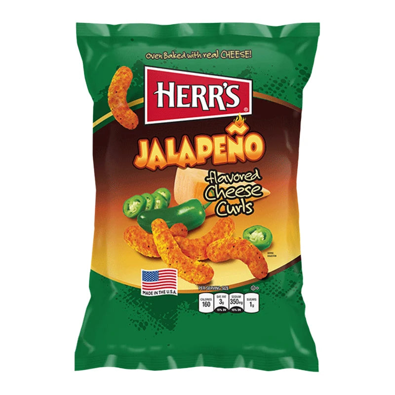 Herr’s Jalapeño Cheese Curls 170g - USA Import
